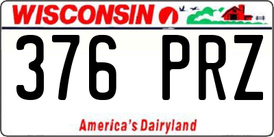 WI license plate 376PRZ