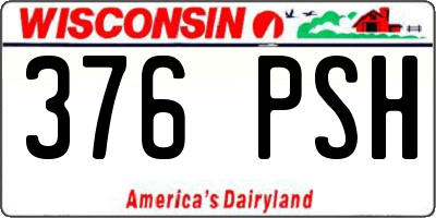 WI license plate 376PSH
