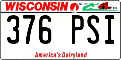 WI license plate 376PSI