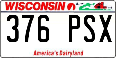 WI license plate 376PSX