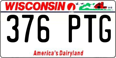 WI license plate 376PTG