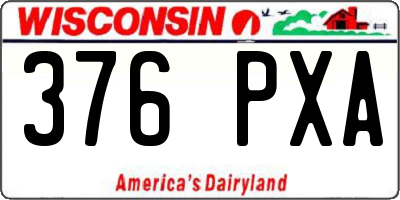 WI license plate 376PXA