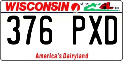 WI license plate 376PXD