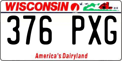WI license plate 376PXG