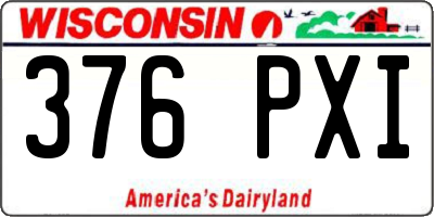 WI license plate 376PXI