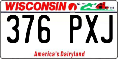 WI license plate 376PXJ