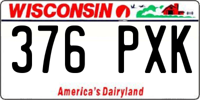 WI license plate 376PXK