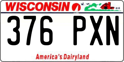WI license plate 376PXN