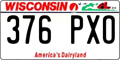 WI license plate 376PXO
