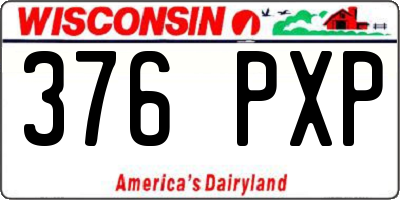 WI license plate 376PXP