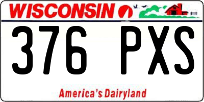 WI license plate 376PXS