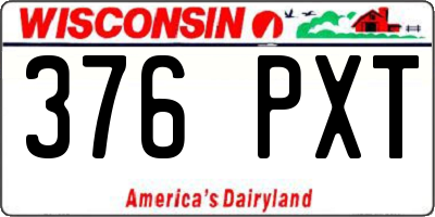 WI license plate 376PXT