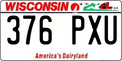 WI license plate 376PXU