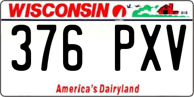 WI license plate 376PXV