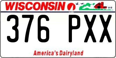 WI license plate 376PXX
