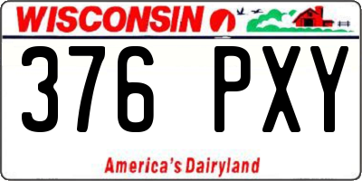 WI license plate 376PXY