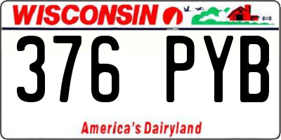 WI license plate 376PYB