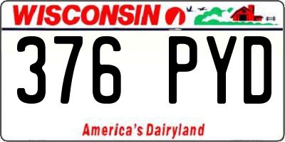 WI license plate 376PYD