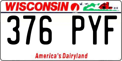 WI license plate 376PYF