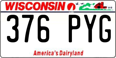 WI license plate 376PYG