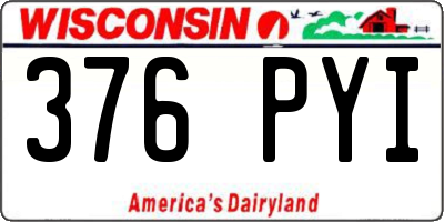 WI license plate 376PYI