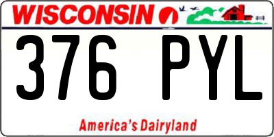 WI license plate 376PYL