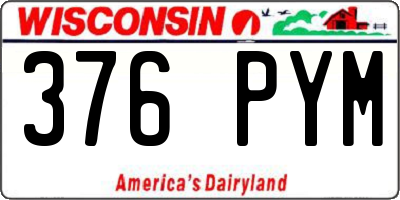 WI license plate 376PYM