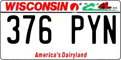 WI license plate 376PYN