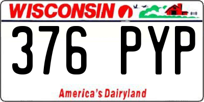 WI license plate 376PYP