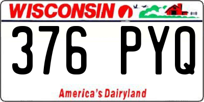 WI license plate 376PYQ