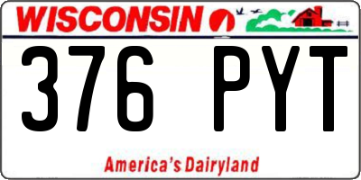 WI license plate 376PYT
