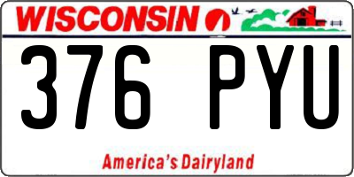 WI license plate 376PYU