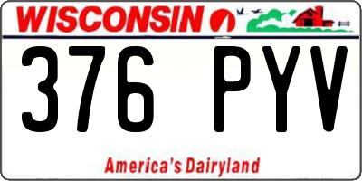 WI license plate 376PYV