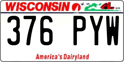 WI license plate 376PYW