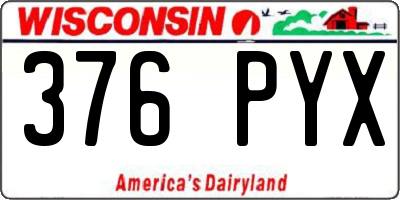 WI license plate 376PYX