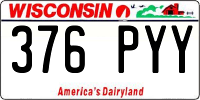 WI license plate 376PYY