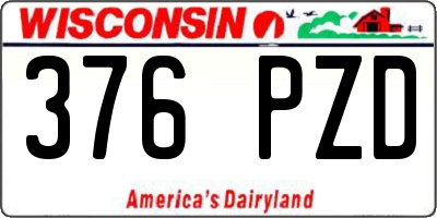 WI license plate 376PZD