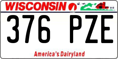 WI license plate 376PZE