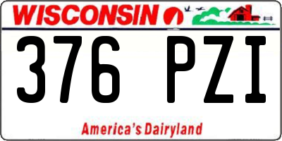 WI license plate 376PZI