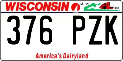 WI license plate 376PZK