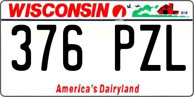 WI license plate 376PZL