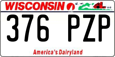 WI license plate 376PZP