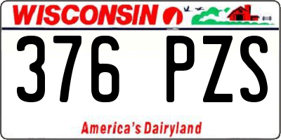 WI license plate 376PZS