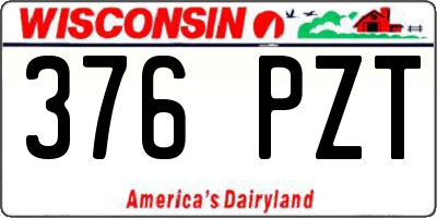 WI license plate 376PZT