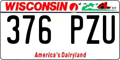 WI license plate 376PZU