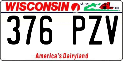 WI license plate 376PZV