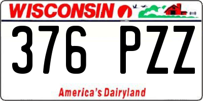 WI license plate 376PZZ