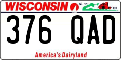 WI license plate 376QAD