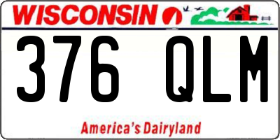 WI license plate 376QLM