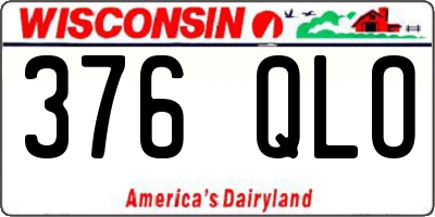 WI license plate 376QLO